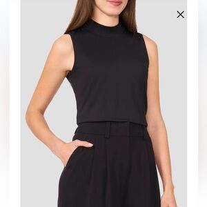 Halogen Sleeveless Mock Neck Top.